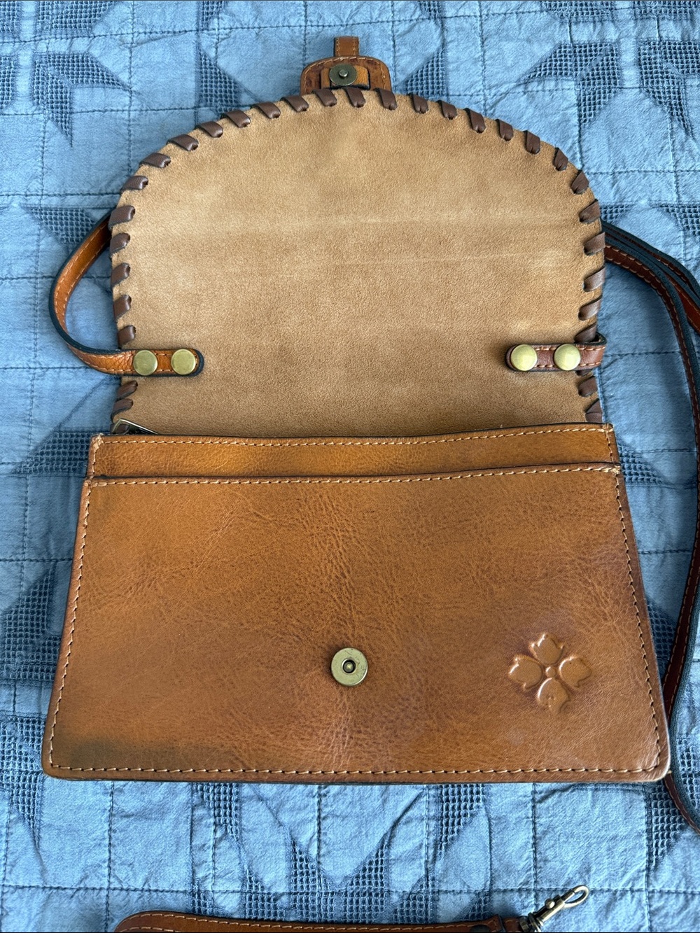 Patricia Nash Tooled Leather Crossbody/Clutch Bag - Cognac - Picture 2 of 8
